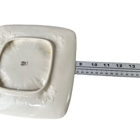 Vintage Lenox Granada Ashtray Trinket Dish Plate Ivory Square Gold Trim 8.5" - Picture 6 of 7